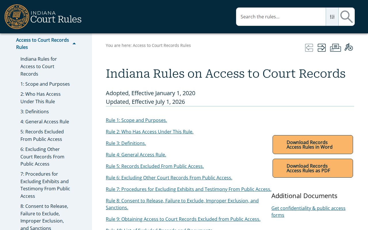 Perry County active warrant records under current Indiana access rules