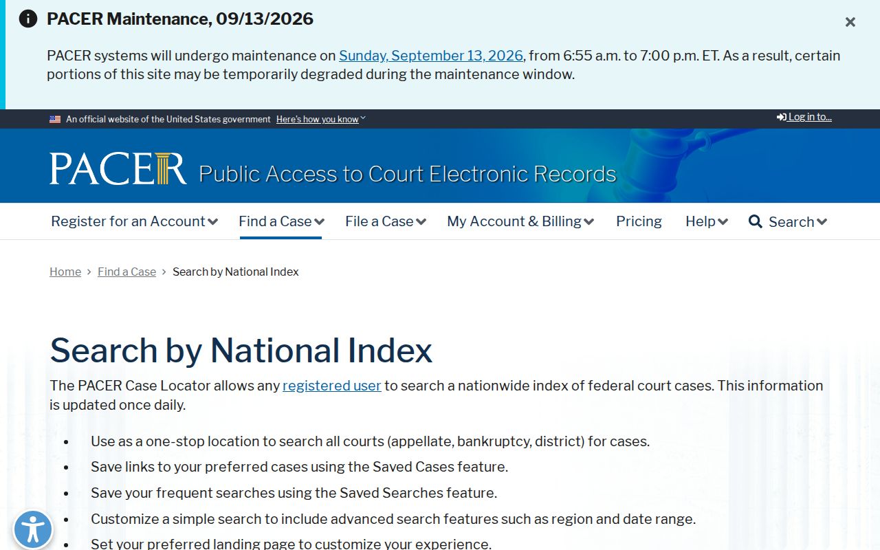 PACER federal record search relevant to Perry County warrants