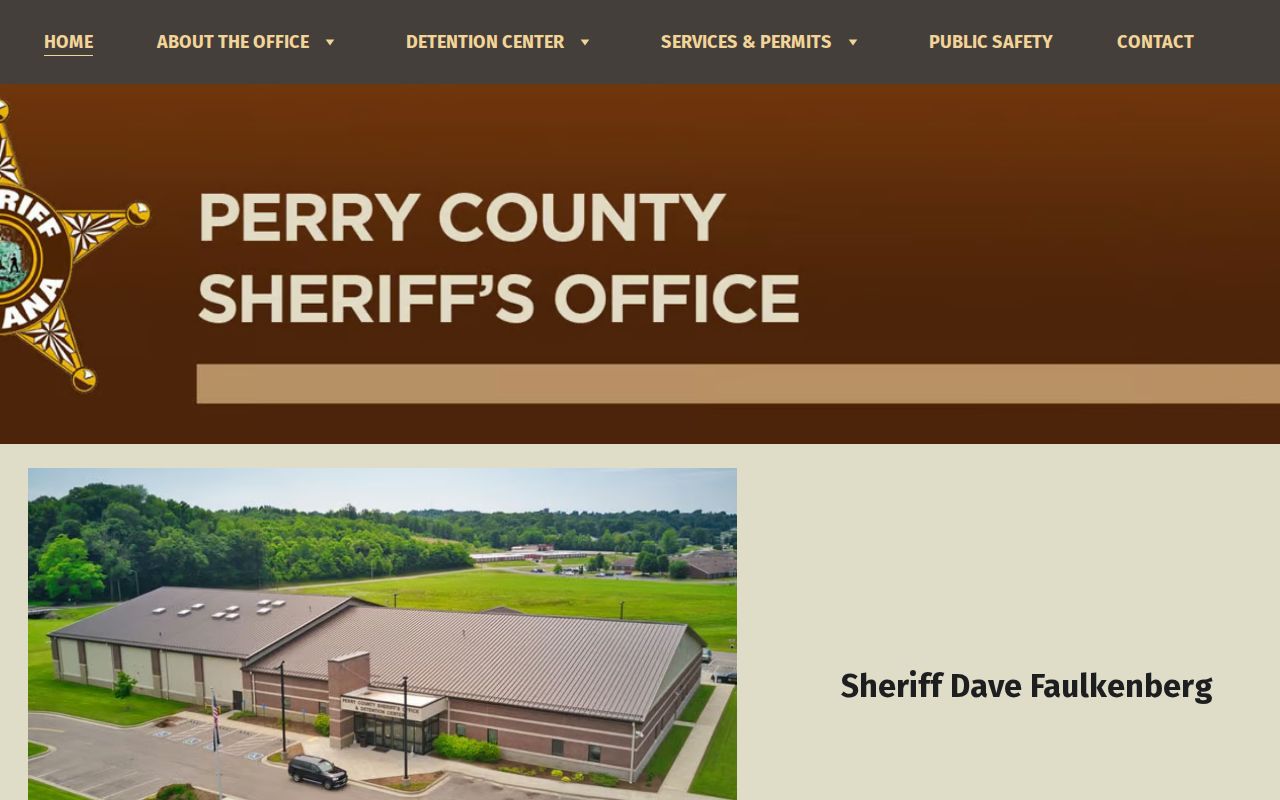 Perry County warrant records sheriff homepage and inmate link